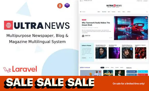 UltraNews v4.0.0 - Laravel Newspaper, Blog and Magazine Multilingual System